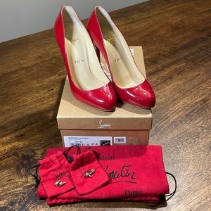 Christian LouBoutin Red Patent Leather Dorissima Pumps Shoes